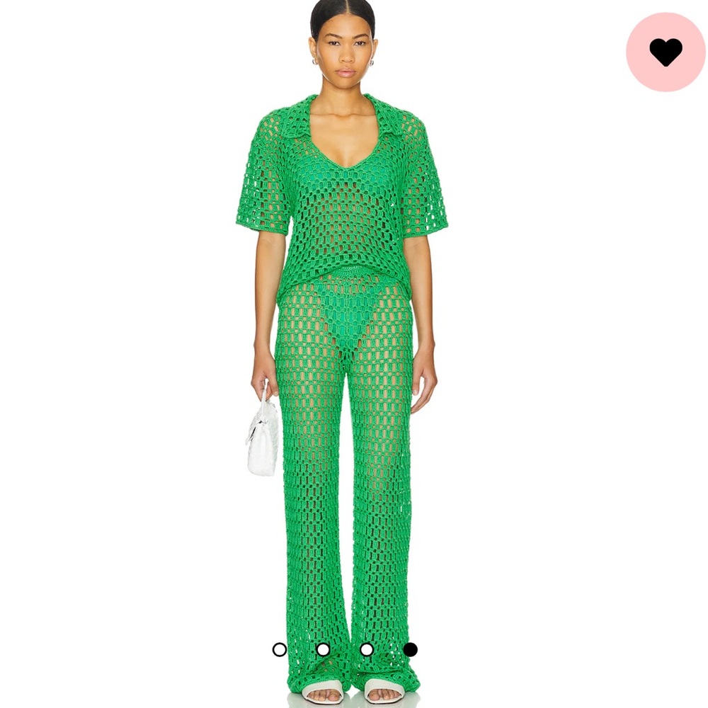 REVOLVE X MORE TO COME "RUE CROCHET SET" IN KELLY GREEN- XS